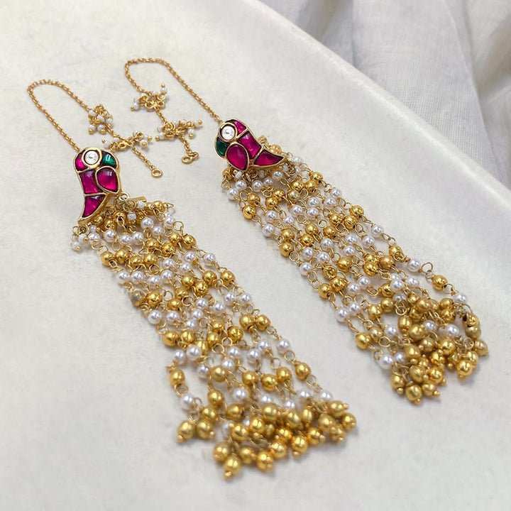 Mithu Dreamy Danglers Silver 24k Gold Plated Earrings