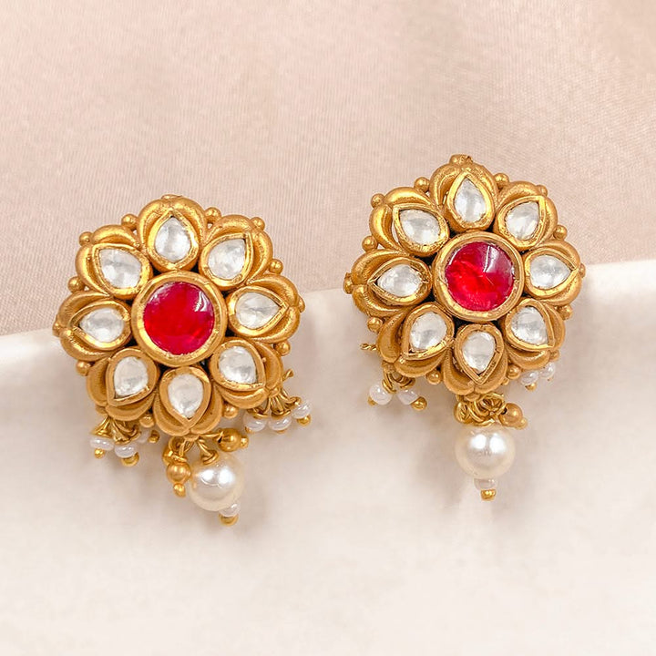 Silver 925 Phool Padma Stud Earrings