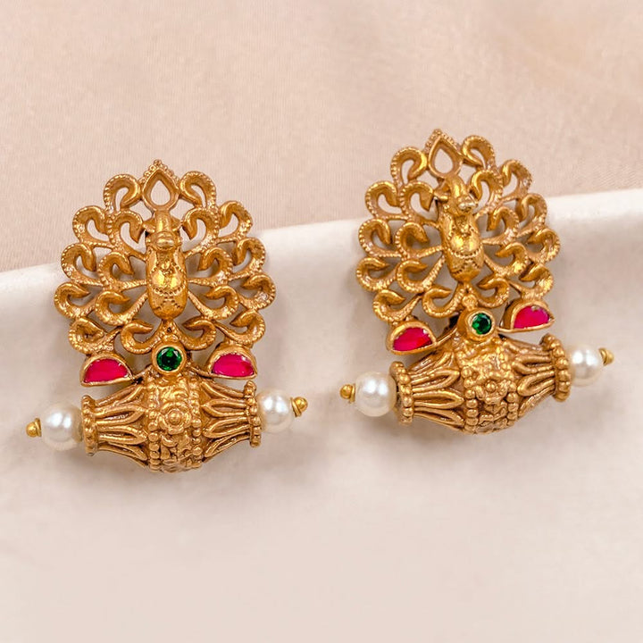 Silver 925 Peacock Stud Silver Earrings