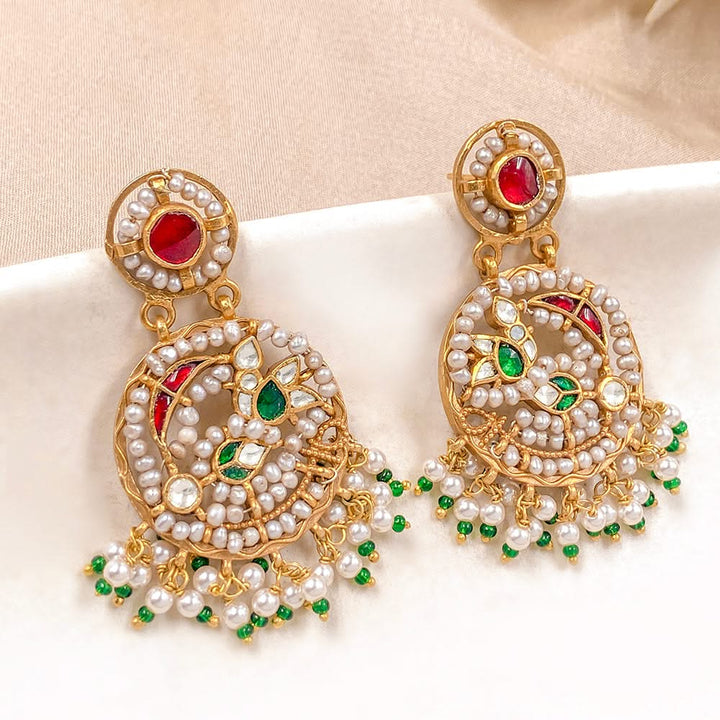 Silver 925 Parrot Chand Bali Earrings