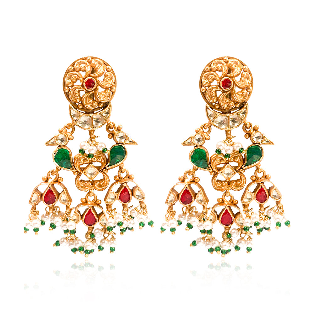 Parrot Silver 925 Chandeliers Earrings