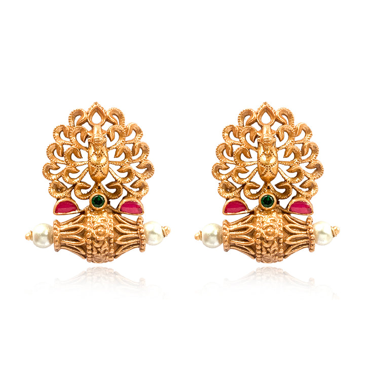 Silver 925 Peacock Stud Silver Earrings