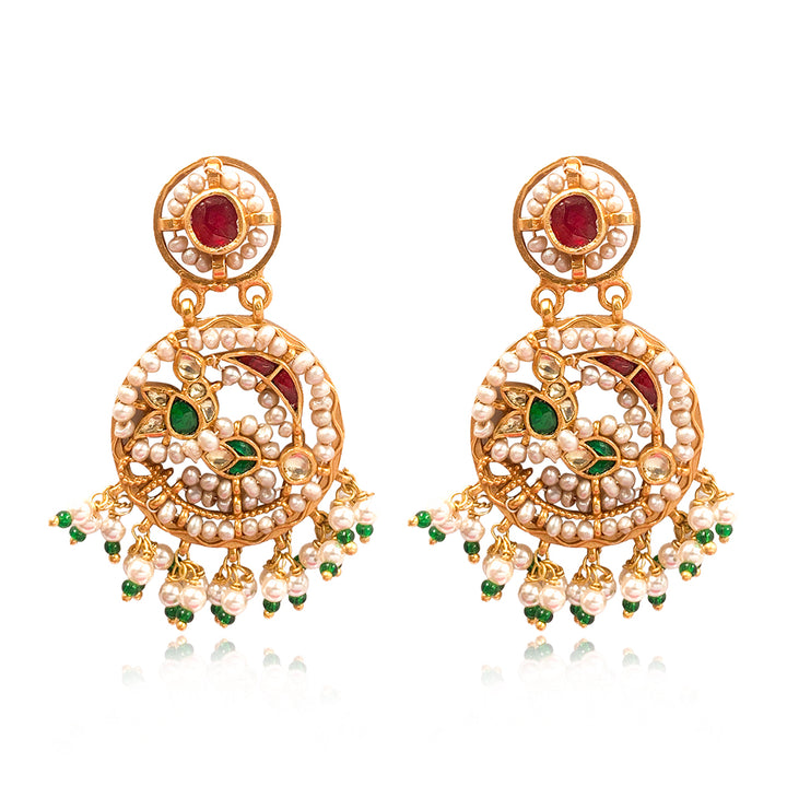 Silver 925 Parrot Chand Bali Earrings