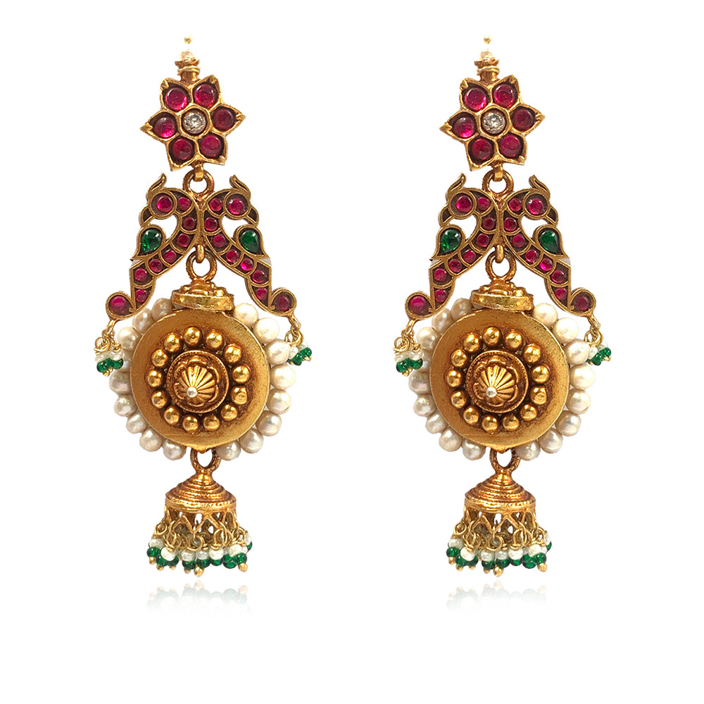 Silver 925 Peacock jhumka Earrings