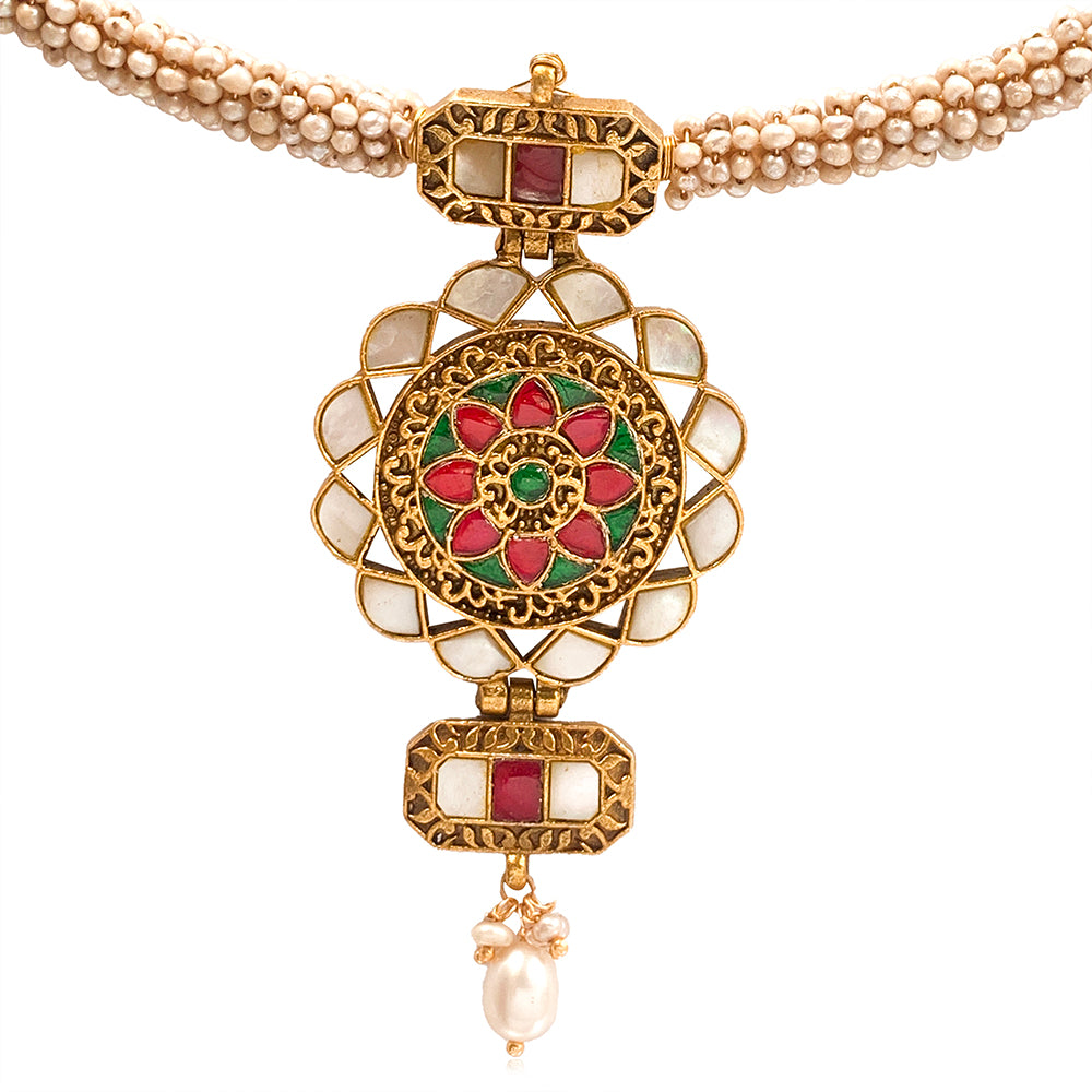 Phool Silver 925 Hasli Necklace