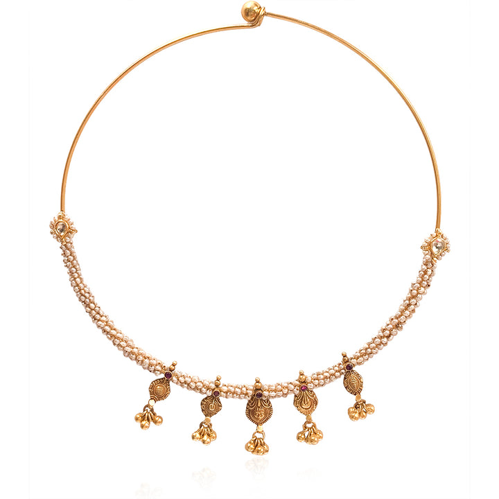 Pure 925 Silver Pearl Hasli Necklace