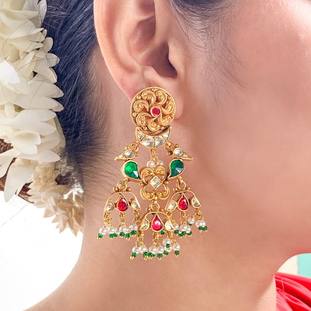 Parrot Silver 925 Chandeliers Earrings