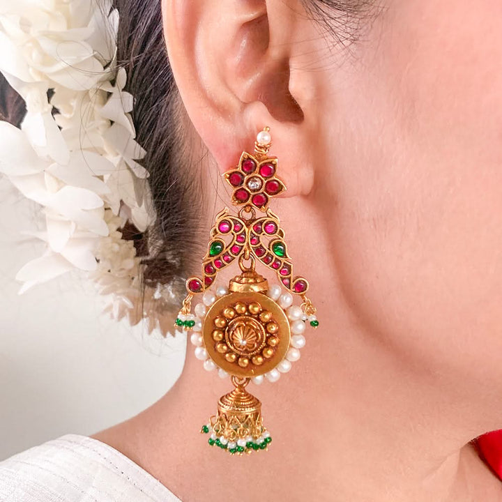 Silver 925 Peacock jhumka Earrings