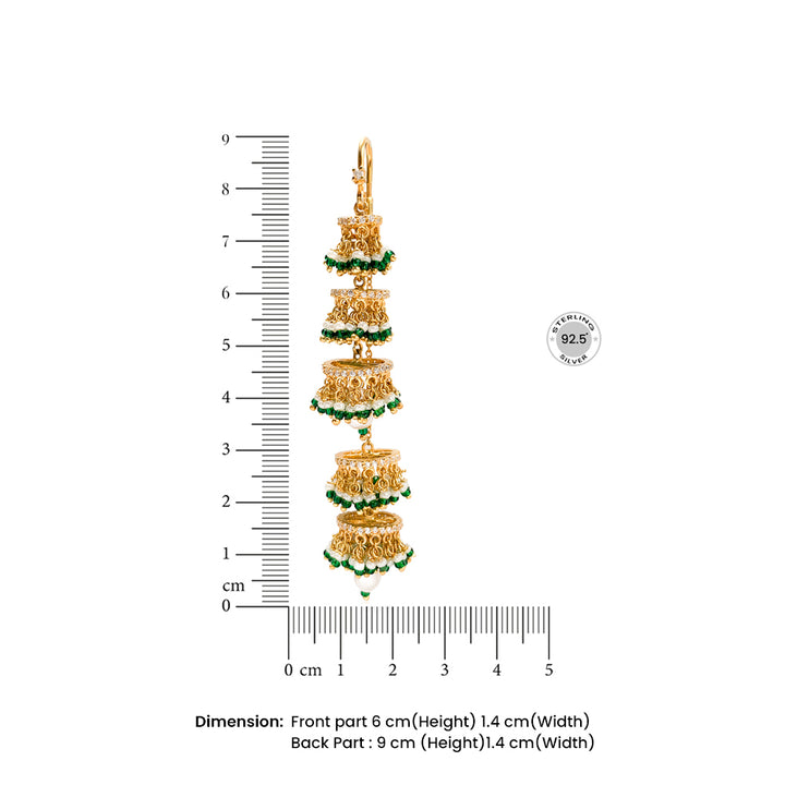 Silver Chandelier Bells Sui Dhaga Earrings