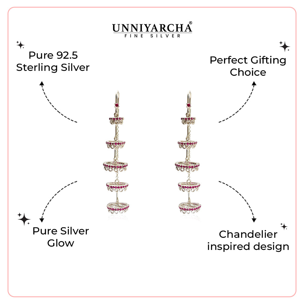 Silver 925 Chandelier Sui Dhaga Earrings