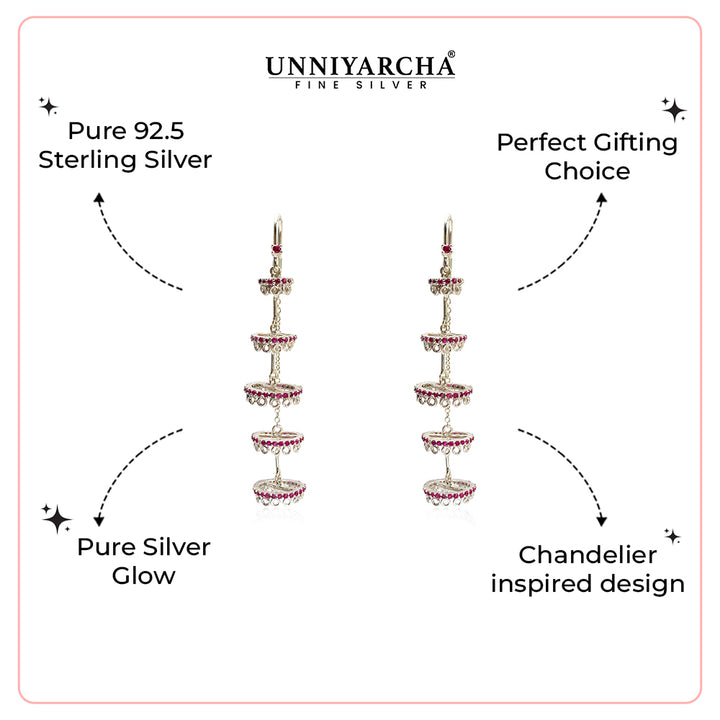 Silver 925 Chandelier Sui Dhaga Earrings