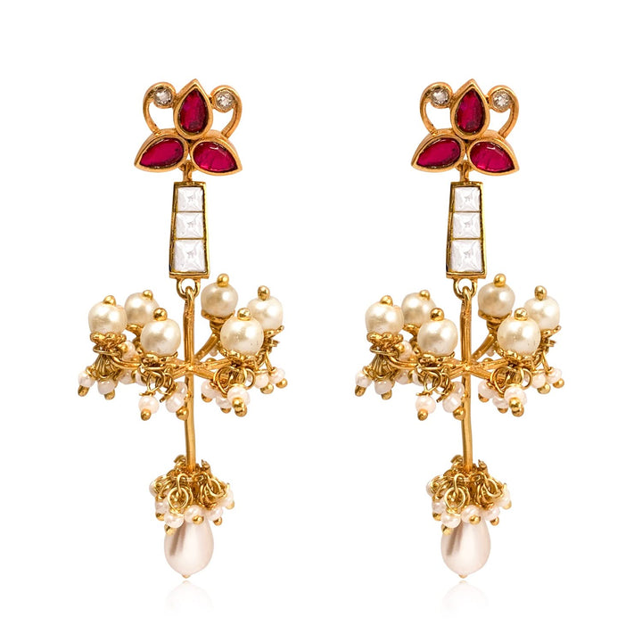 Silver Floral Chandelier Earrings