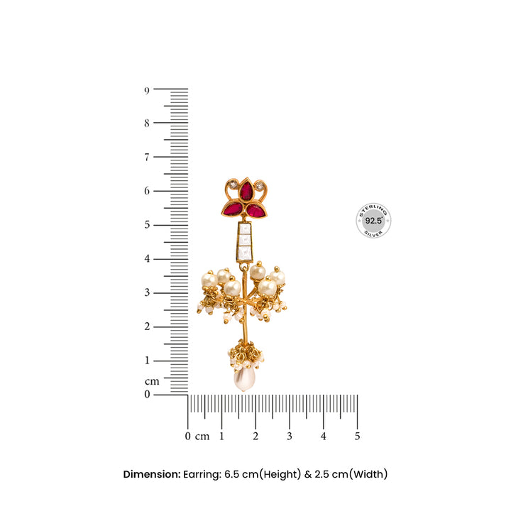 Silver Floral Chandelier Earrings