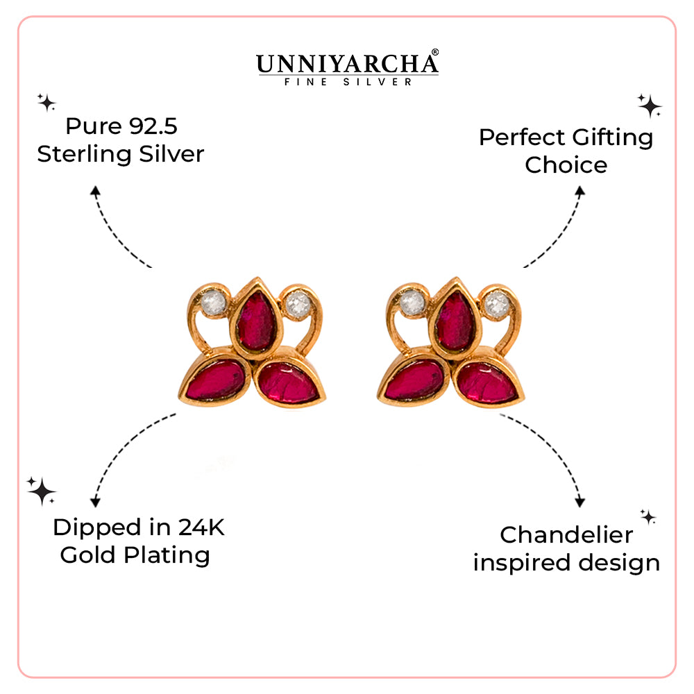 Silver Lotus Stud Earings