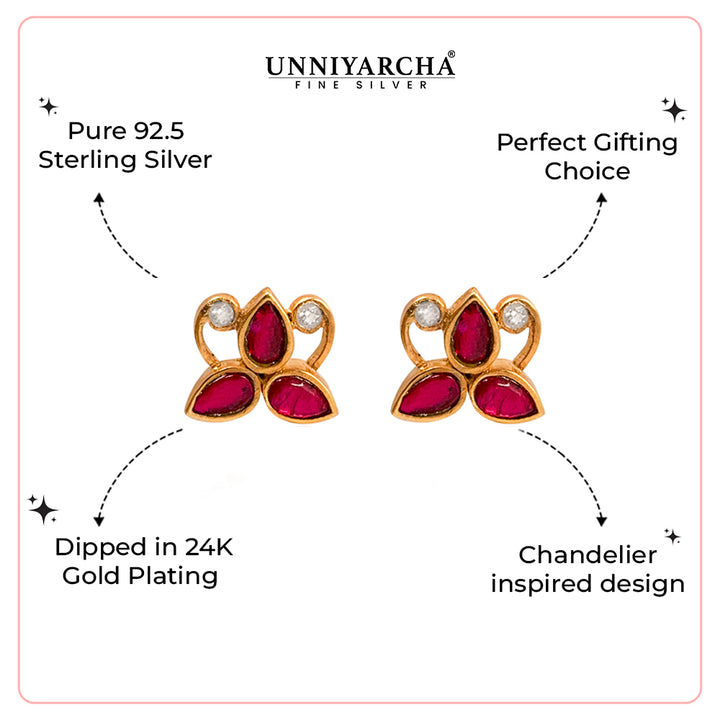 Silver Lotus Stud Earings