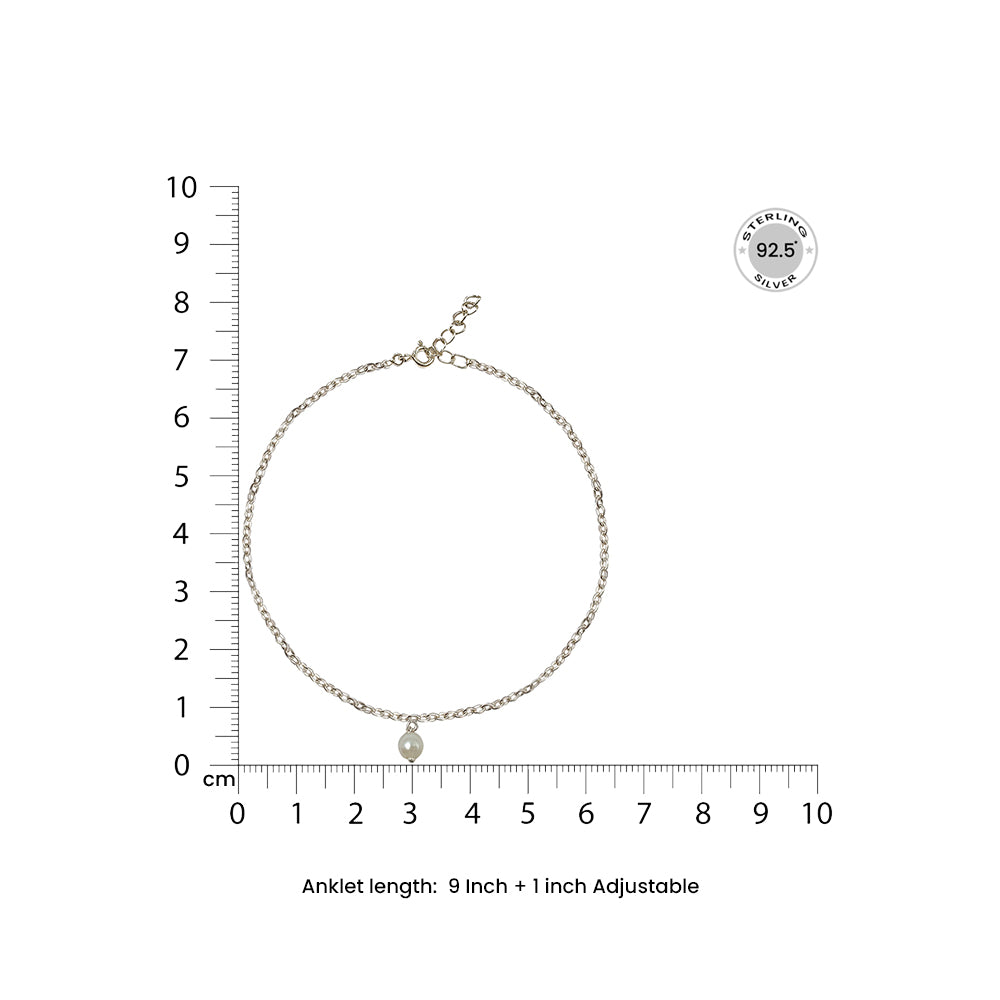 Silver Pearl Anklet