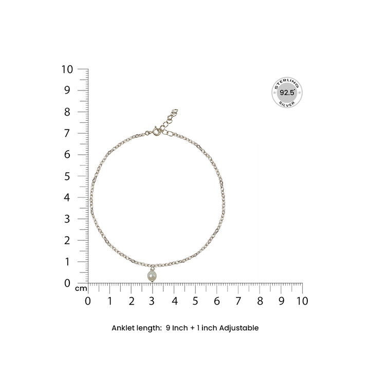 Silver Pearl Anklet