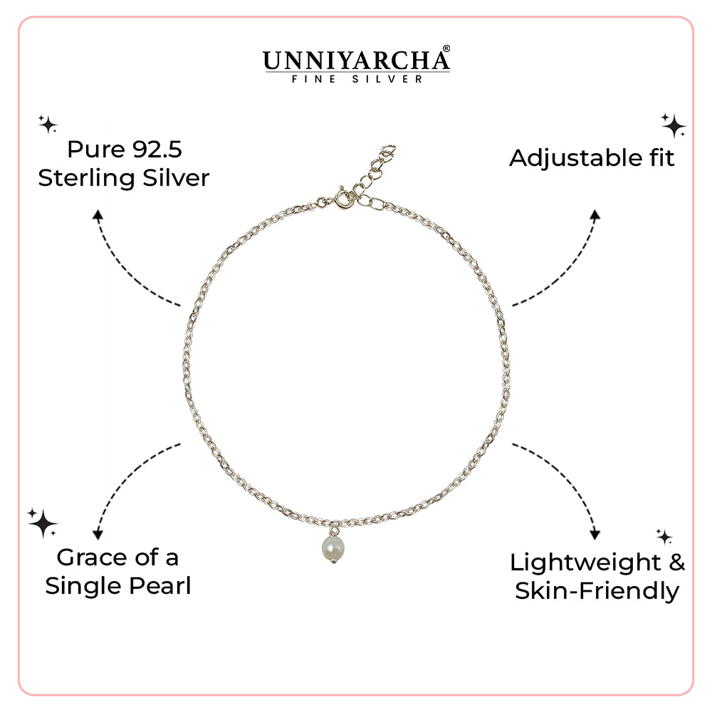 Silver Pearl Anklet