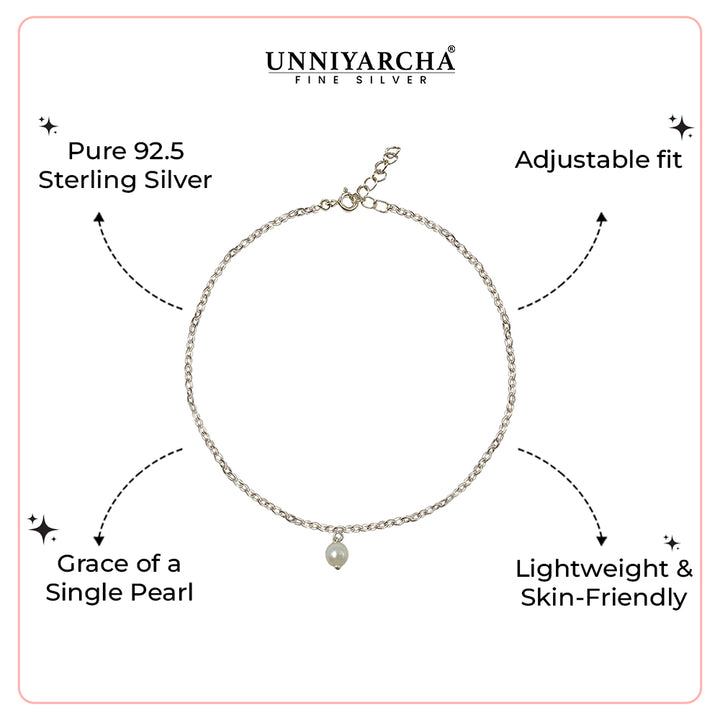 Silver Pearl Anklet