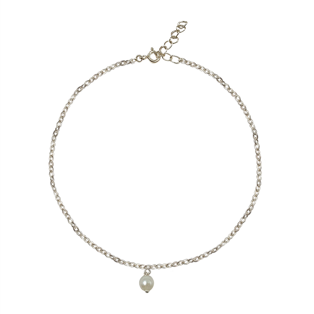 Silver Pearl Anklet