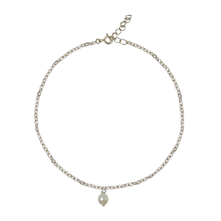 Silver Pearl Anklet