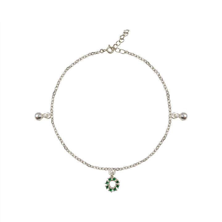 Green Charm 925 Silver Bracelet