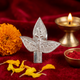 925 Sterling Silver Sacred Bel Patra with Shivling Idol