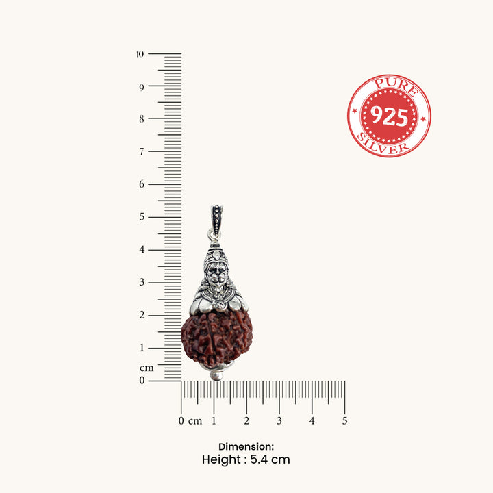 Pure Silver Divine Hanuman ji Rudraksha Pendant