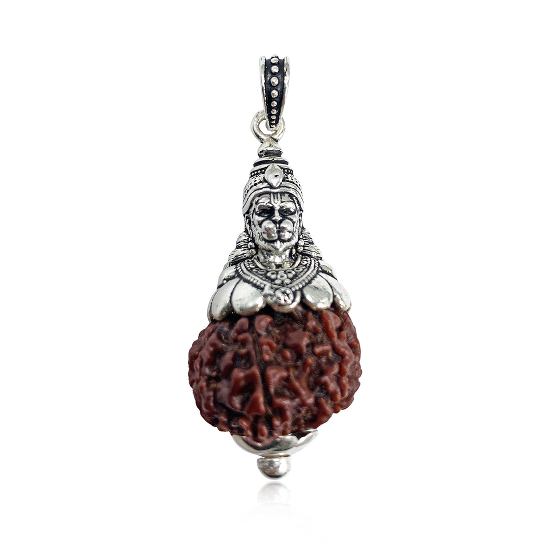 Pure Silver Divine Hanuman ji Rudraksha Pendant