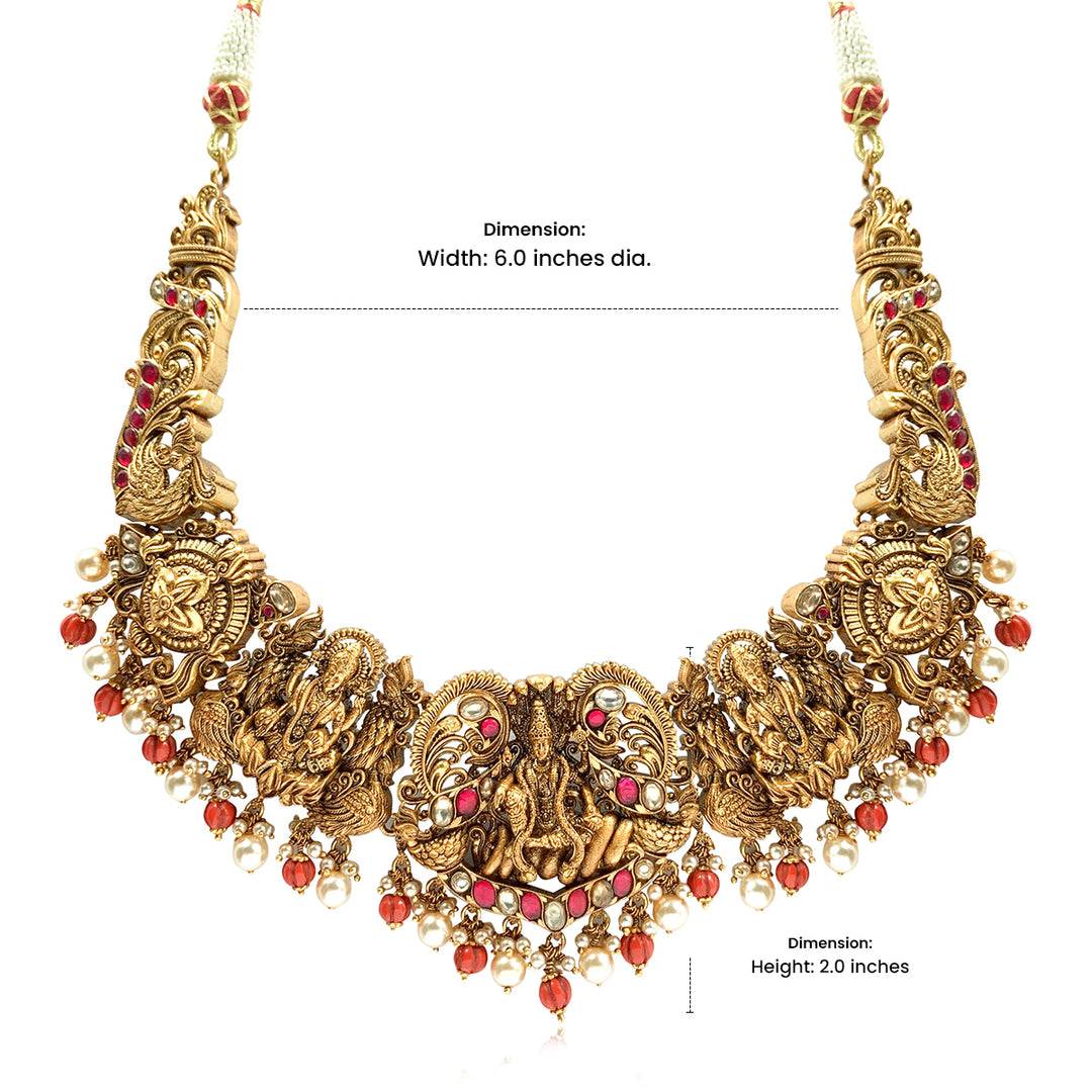 Silver 925 Divya Lakshmi Temple Haaram