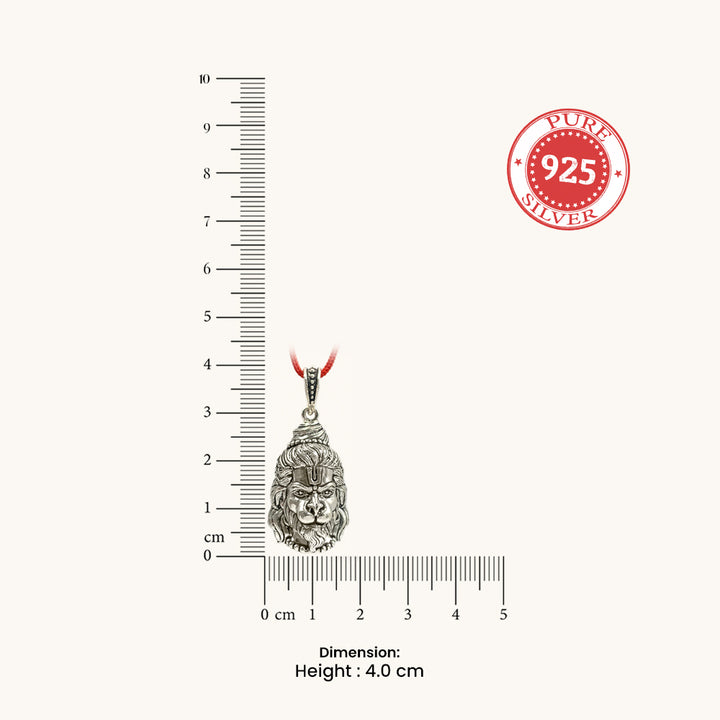 Silver Shiv Ji & Hanuman Ji Reversible Pendant