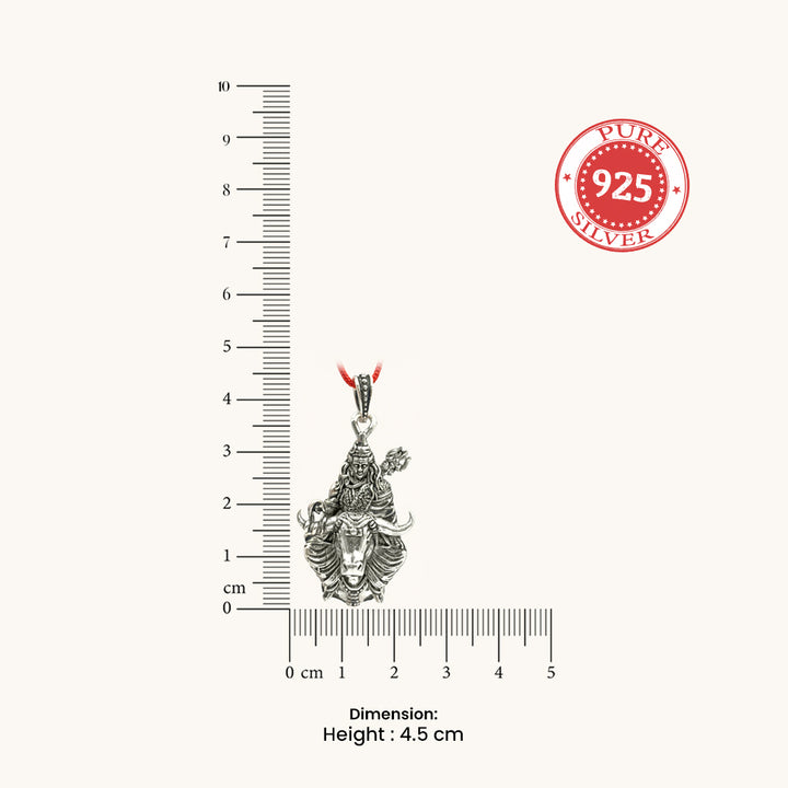 Silver Shiva with Nandi Pendant