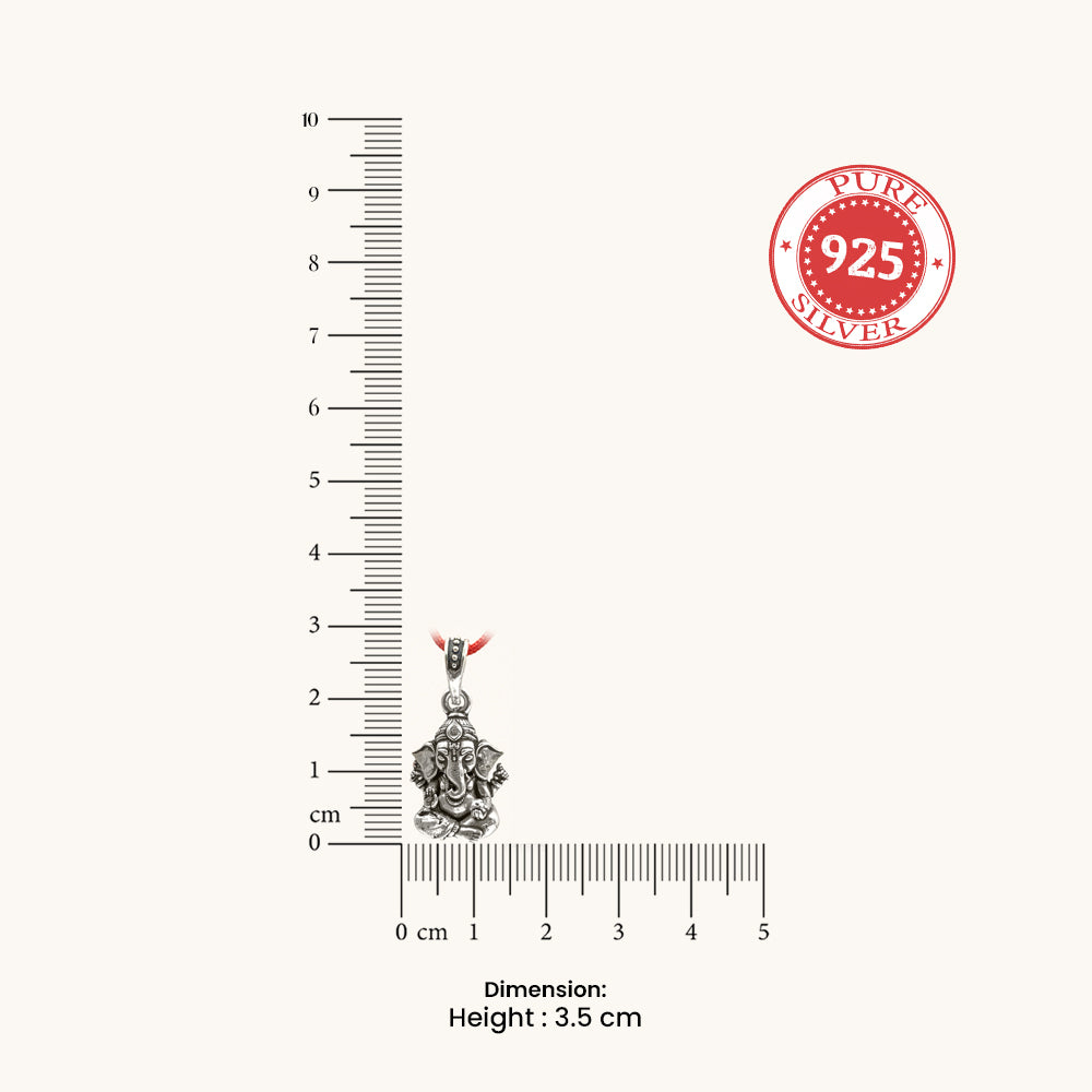 Silver Cute Ganpati Pendant