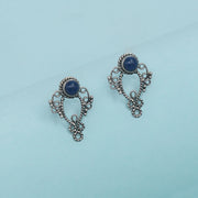 Silver 92.5 Blue Lapis Earring