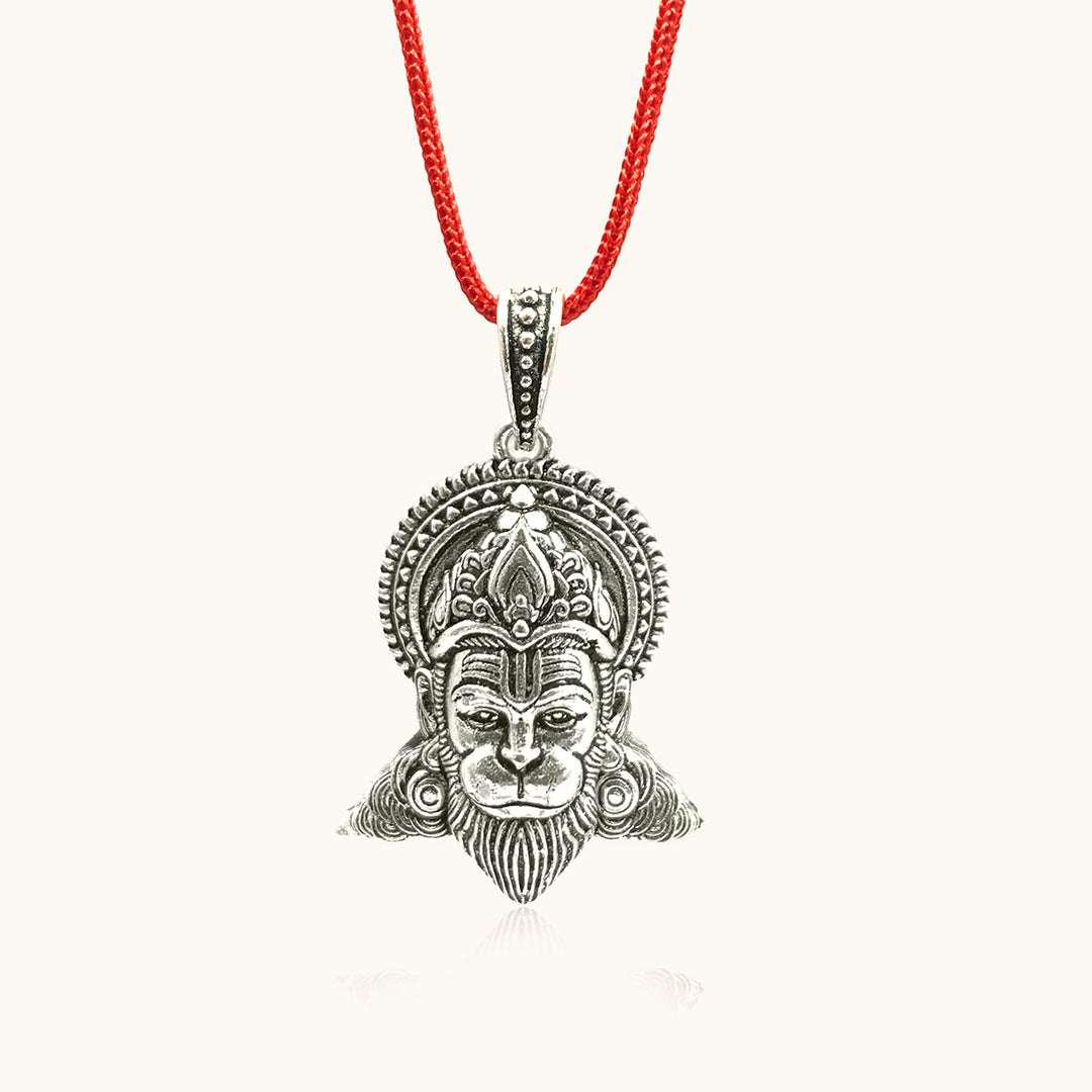 Silver Veer Hanumanji pendant