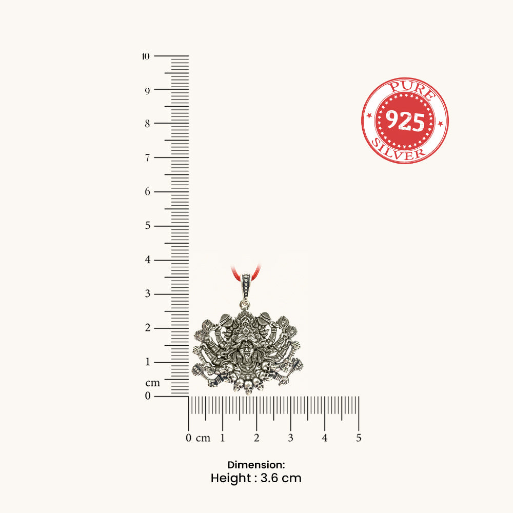 Devi Kali Silver Pendant
