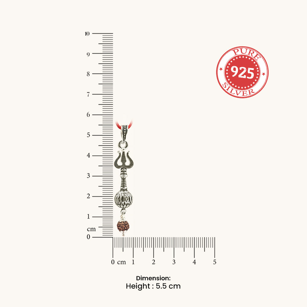 Silver Trident Mace Pendant