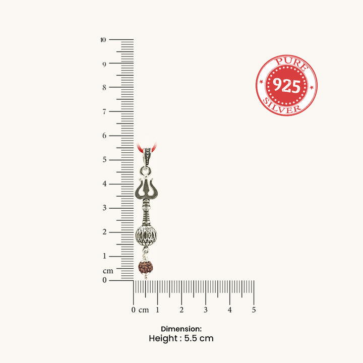 Silver Trident Mace Pendant