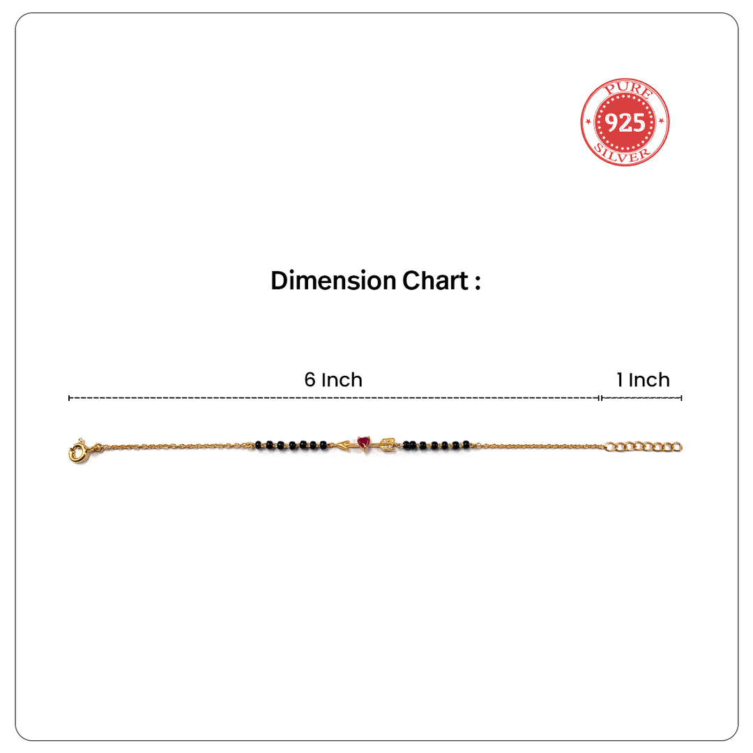 Silver Cupid's Arrow Mangalsutra Bracelet