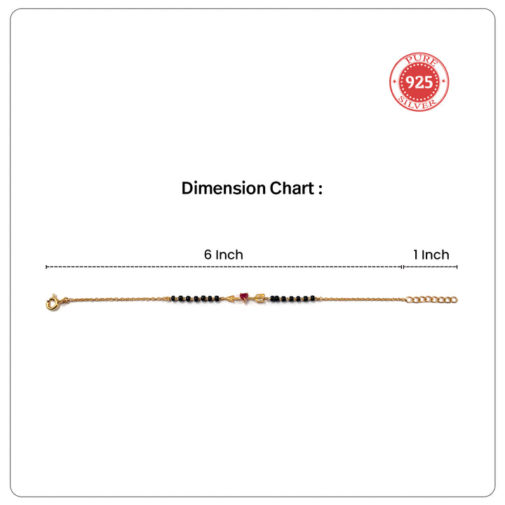 Silver Cupid's Arrow Mangalsutra Bracelet