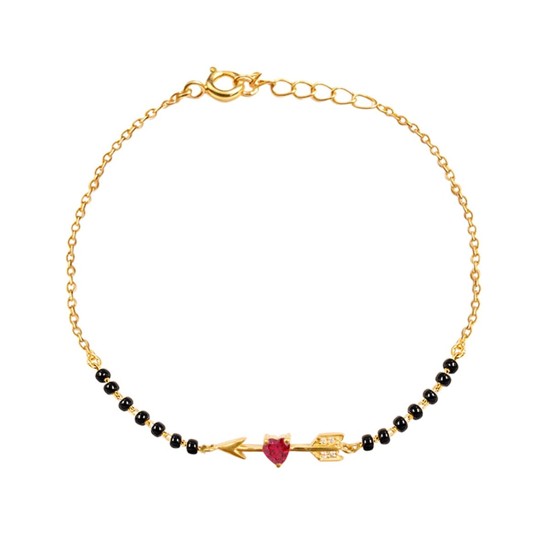 Silver Cupid's Arrow Mangalsutra Bracelet
