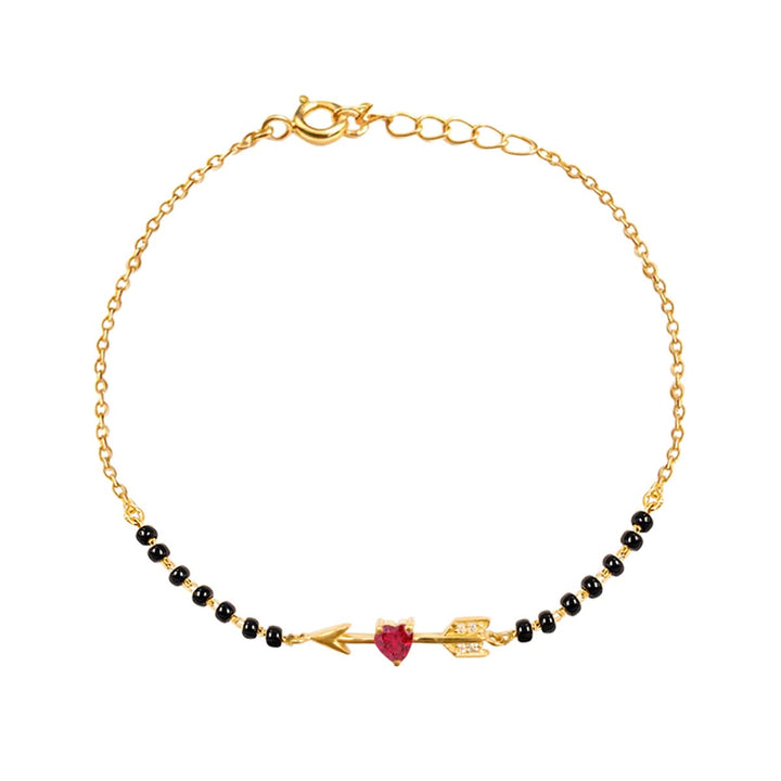 Silver Cupid's Arrow Mangalsutra Bracelet