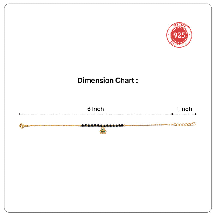 Silver Lucky Clover Mangalsutra Bracelet