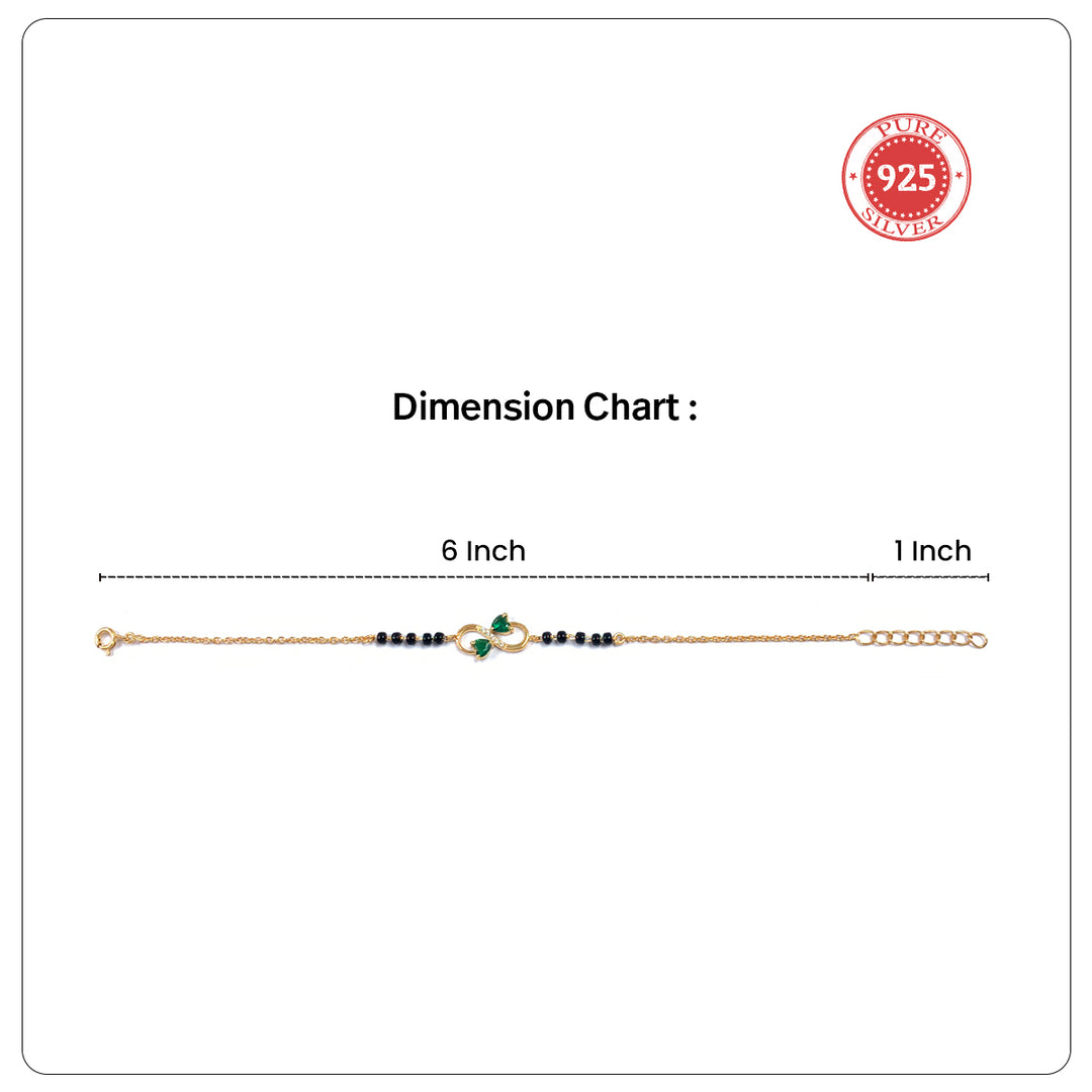 Silver Twin Heart Mangalsutra Bracelet