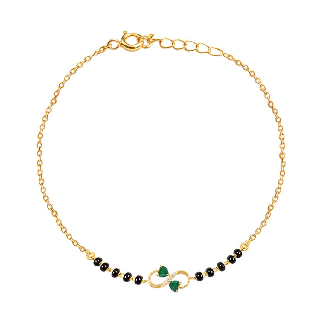 Silver Twin Heart Mangalsutra Bracelet