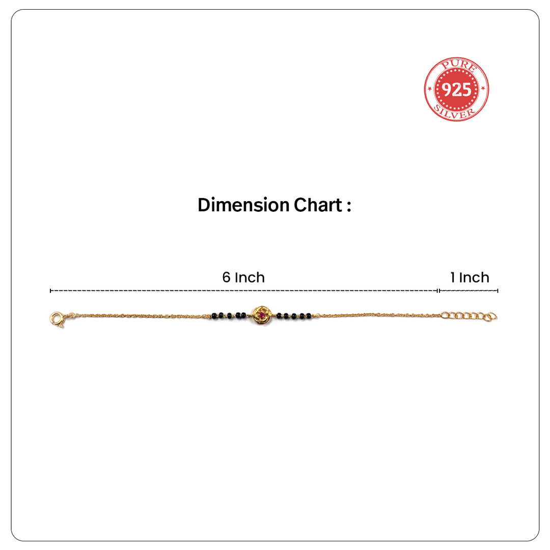 Silver 925 Rose Mangalsutra Bracelet