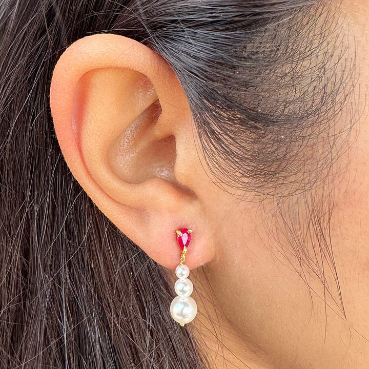 Unniyarcha Pearl Grace Drop Earrings