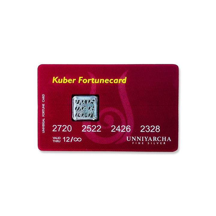 Kuber Fortunecard - 925 Sterling Silver Kuber Yantra (Wallet Card)