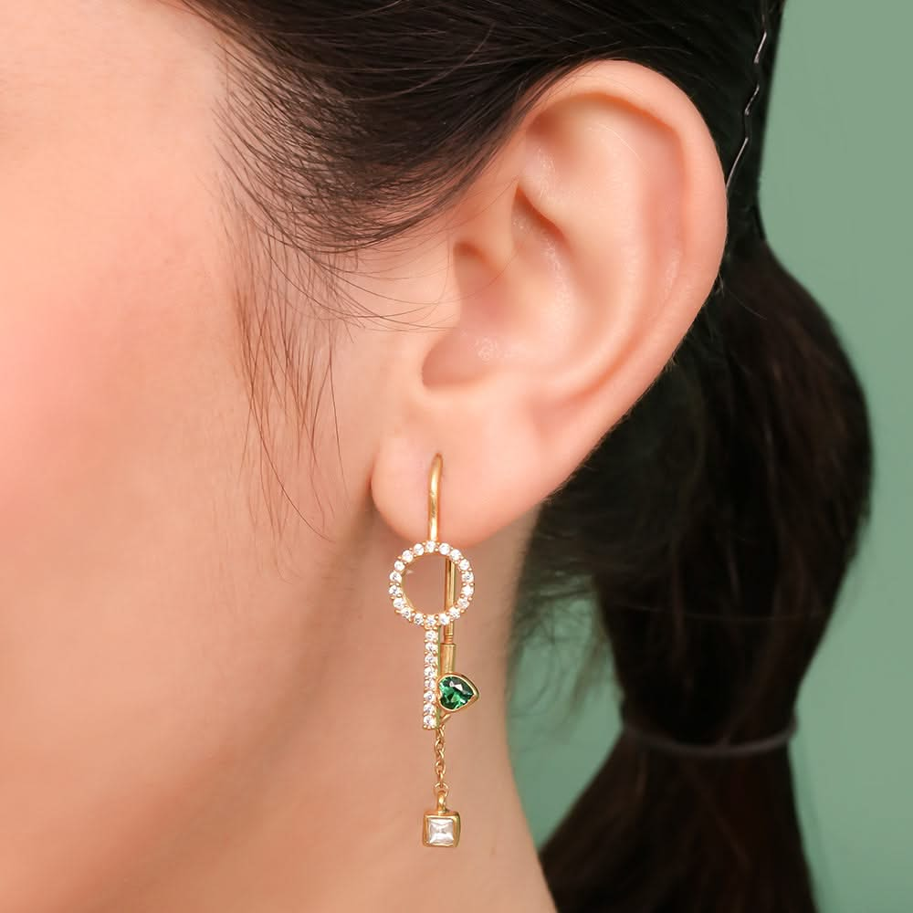 92.5 Sterling Silver Round Zirconia Earring