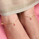 92.5 Sterling Silver Anklet with Flower Charm